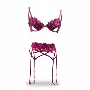 For Love & Lemons Aimee Bra Garter Set Lace Lingerie NWT Size Medium ❤️